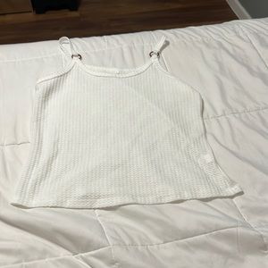 White small waffle tank top